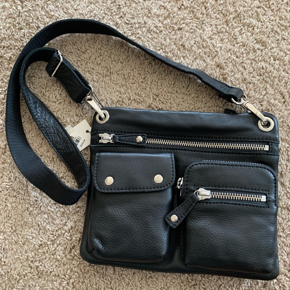 Fossil Black Leather Crossbody